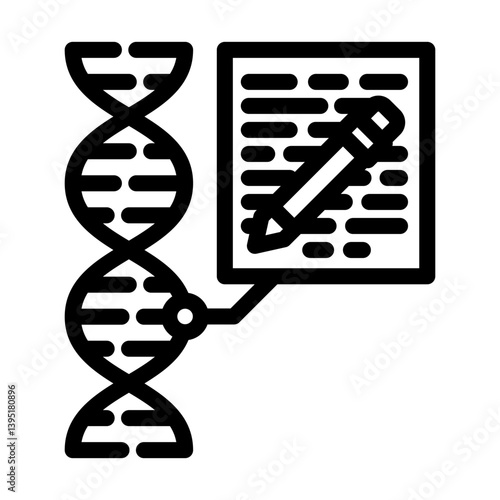 genome editing genetic engineering line icon vector illustration