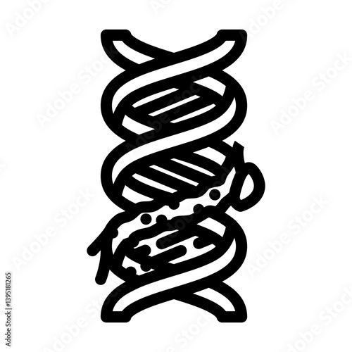mutated dna genetic engineering line icon vector illustration