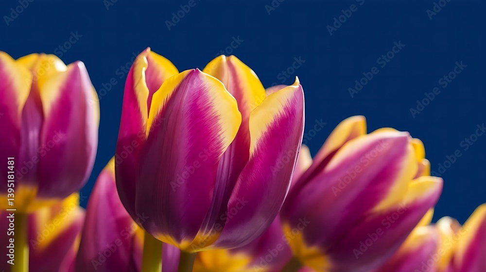 Close-Up of Vibrant Tulips on Solid Color Background – Perfect for Greeting Cards, Invitations, Marketing Graphics, and Spring-Themed Customizable Designs with Space for Text. Close-Up of Vibrant Tulips on Solid Color Background – Perfect for Greeting Cards, Invitations, Marketing Graphics, and Spring-Themed Customizable Designs with Space for Text.