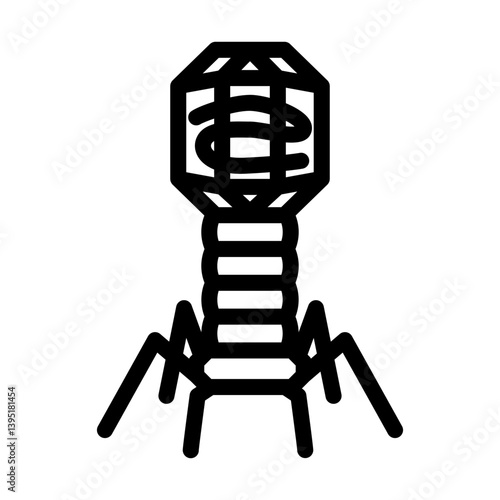 virus genetic engineering line icon vector illustration