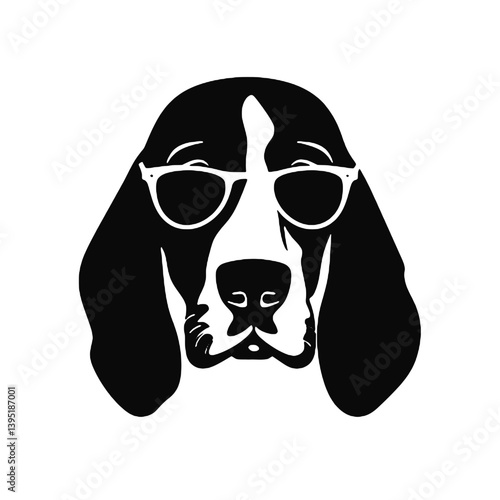 Vector Basset Hound Dog Silhouette