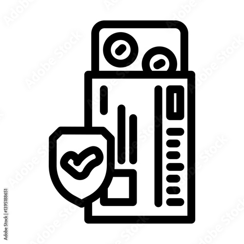 medication safety pharmacist line icon vector illustration