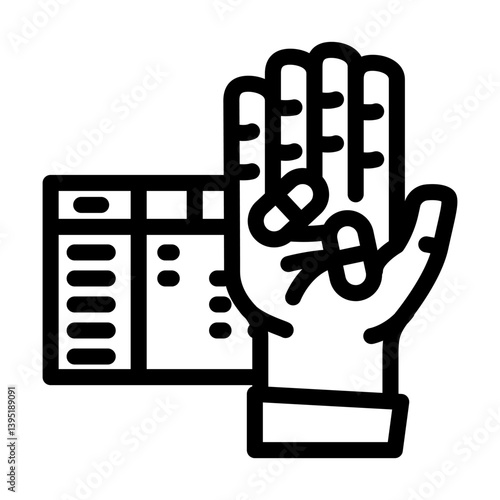 medication dosage pharmacist line icon vector illustration