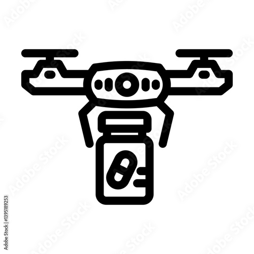 prescription delivery pharmacist line icon vector illustration