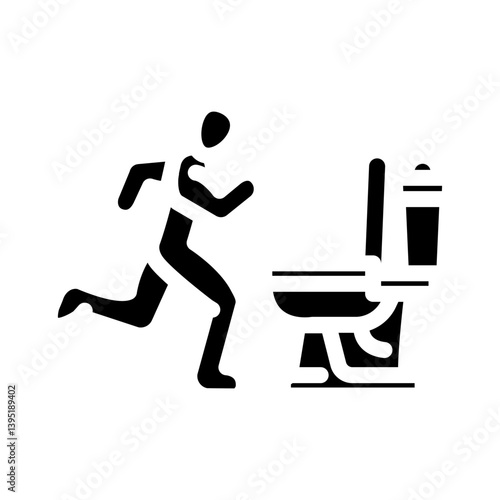 running toilet diarrhea glyph icon vector illustration