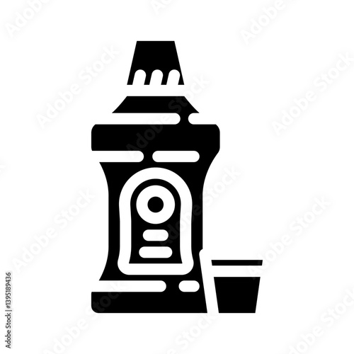 medicine bottle diarrhea relief glyph icon vector illustration