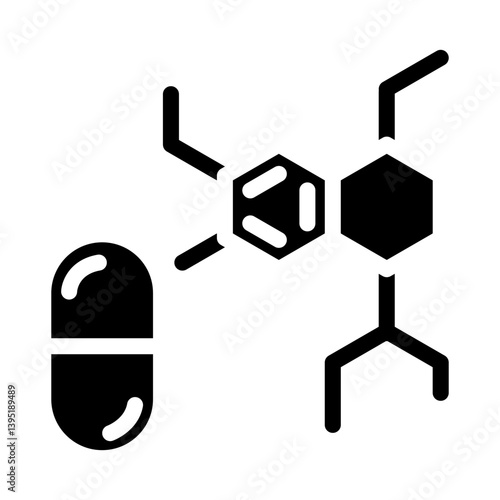 pill tablet treatment diarrhea glyph icon vector illustration