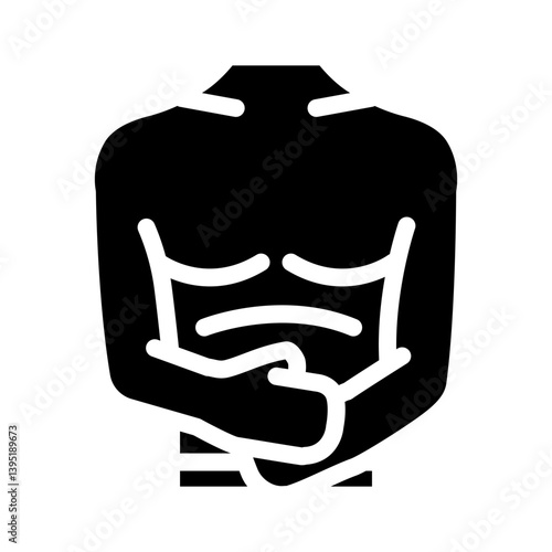 sick person holding stomach diarrhea glyph icon vector illustration