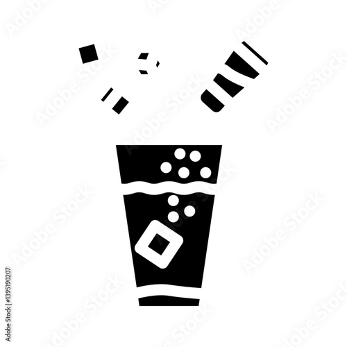 salt sugar mix rehydration diarrhea glyph icon vector illustration