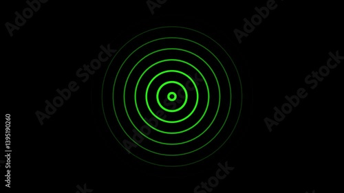 Black concentric circle set. Sonar or sound wave ring collection. Dotted and linear , target, radar icon concept. Ripple radial signal or vibration elements.