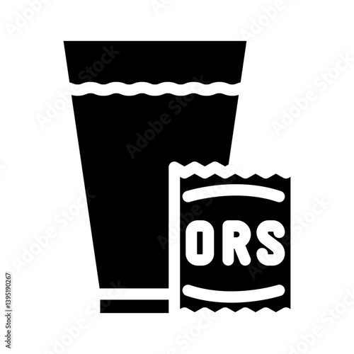 drinking oral rehydration solution glyph icon vector illustration