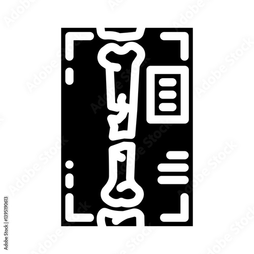 x ray fracture injury glyph icon vector illustration