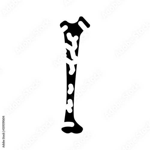 bone crack fracture injury glyph icon vector illustration
