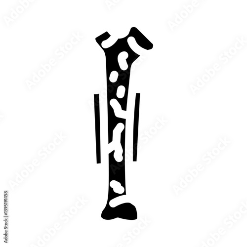 bone fixation plate fracture injury glyph icon vector illustration
