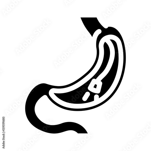 gastroscopy procedure gastroenterologist glyph icon vector illustration