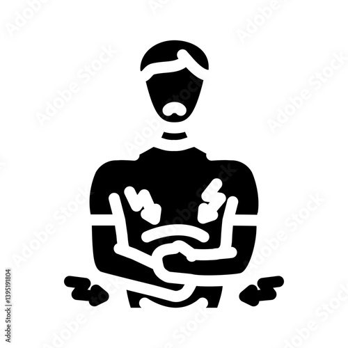 abdominal pain gastroenterologist glyph icon vector illustration