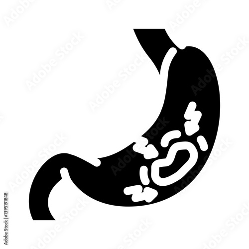 gastric ulcer gastroenterologist glyph icon vector illustration