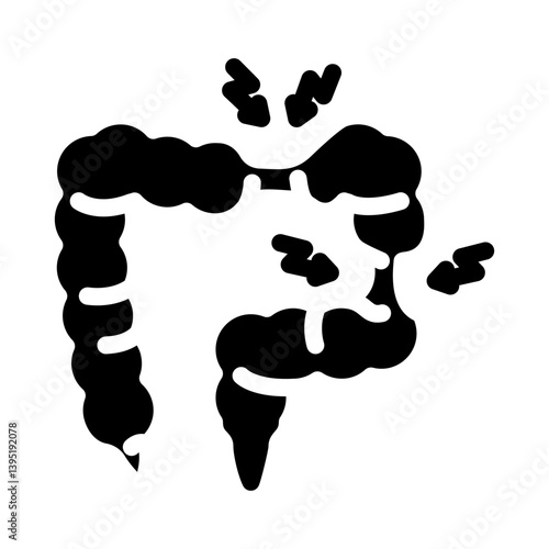 irritable bowel syndrome glyph icon vector illustration