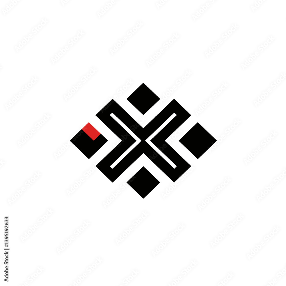 Geometric Abstract Design with Red Accent Geometric Abstract Design with Red Accent