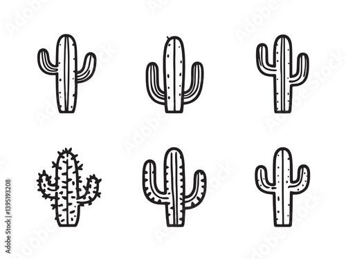 Nopal line art simple cactus design clean organic vegetable sketch 