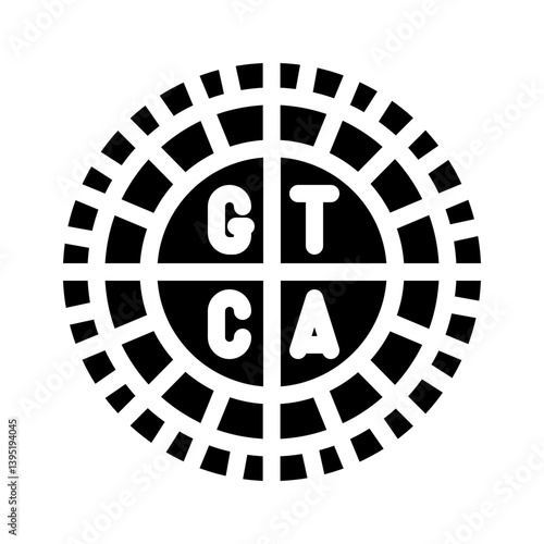 genetic code genetic engineering glyph icon vector illustration