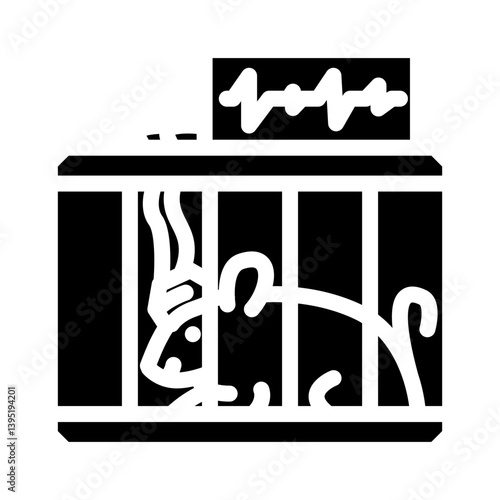 lab rat genetic engineering glyph icon vector illustration