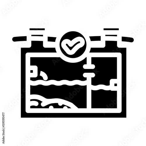 septic tank inspection home maintenance glyph icon vector illustration