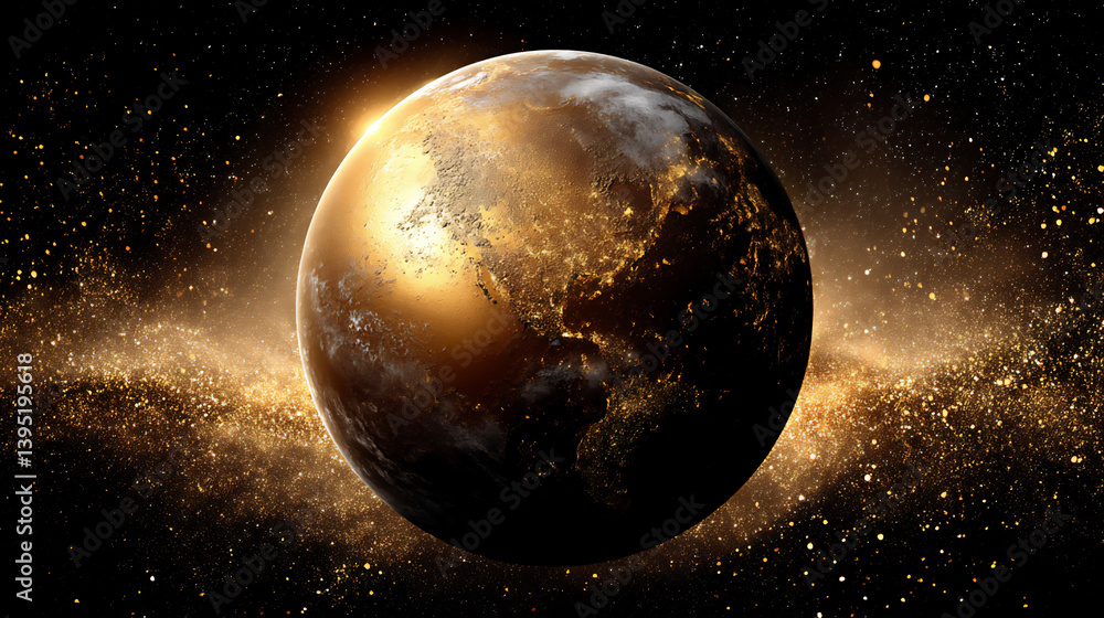 Naklejka premium name: golden earth glow