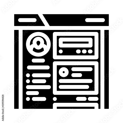 social media profile interview job glyph icon vector illustration