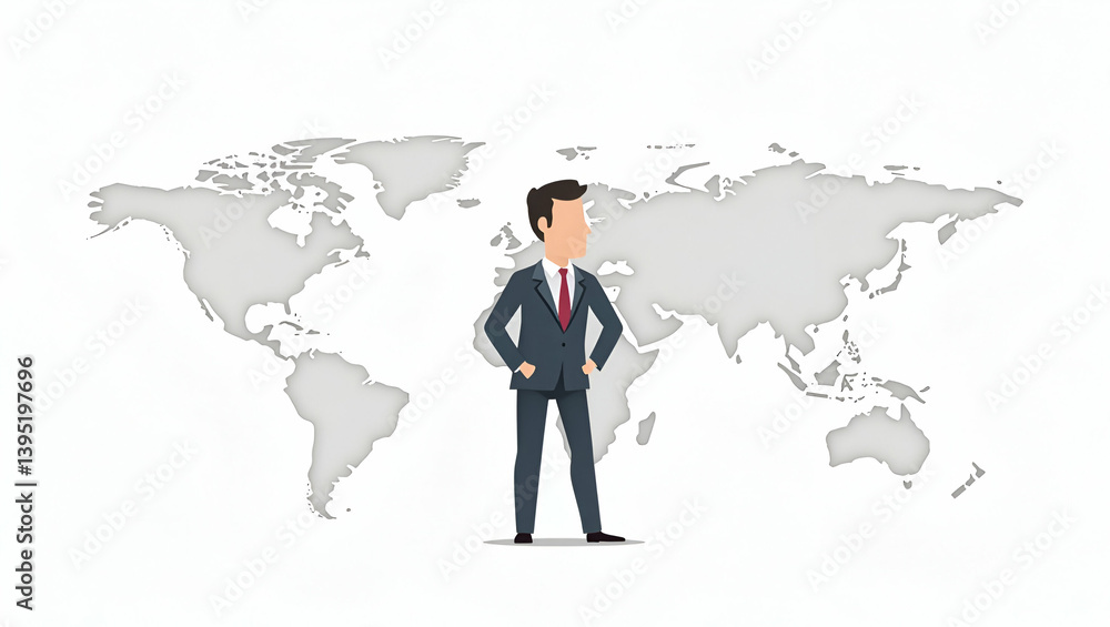 Flat Vector Illustration of International Fiscal Dynamics: Trade Imbalances, Tariff Measures, and Economic Restructuring in a Cute Business Style Flat Vector Illustration of International Fiscal Dynamics: Trade Imbalances, Tariff Measures, and Economic Restructuring in a Cute Business Style