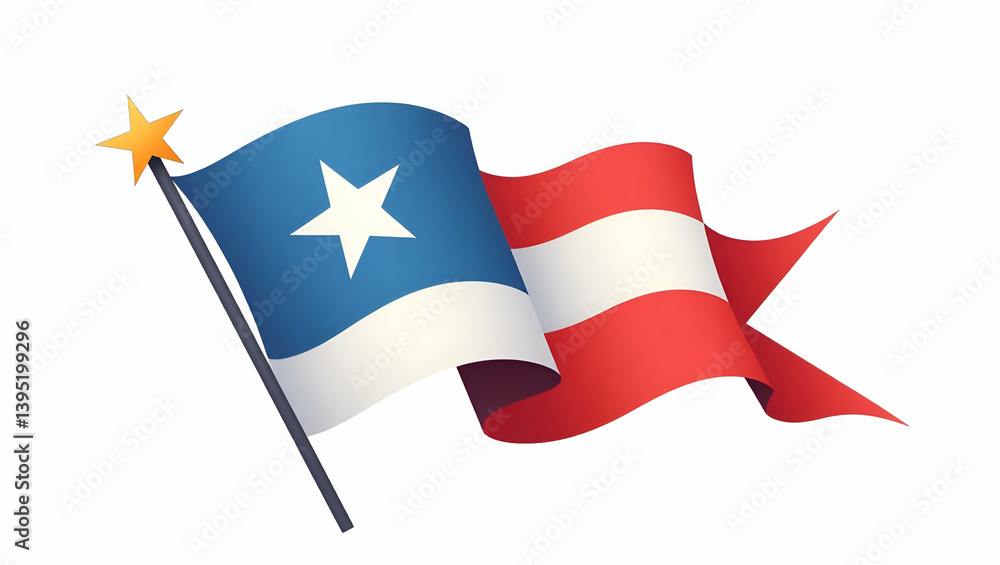 Elegant Flat Vector Illustration of Stars and Stripes: A Dynamic Representation of National Unity and Honor in a Cute Business Tone Elegant Flat Vector Illustration of Stars and Stripes: A Dynamic Representation of National Unity and Honor in a Cute Business Tone