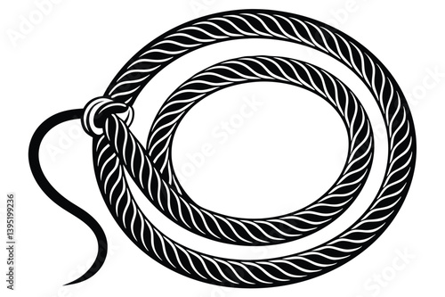 Lasso, Western, Rodeo, Wild West, Knot, Loop, Black, White, Equestrian, Cowgirl, Cowboy