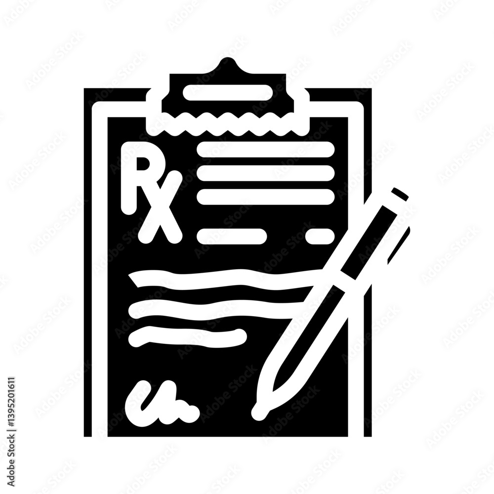 Fototapeta premium prescription filling pharmacist glyph icon vector illustration
