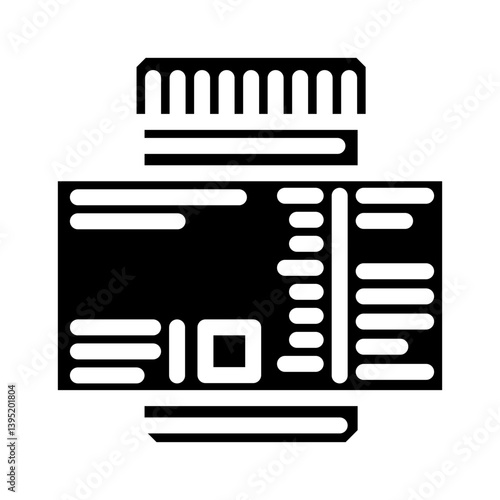 prescription label pharmacist glyph icon vector illustration