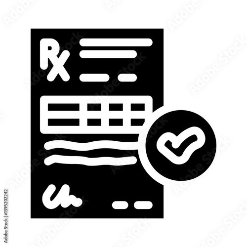 prescription verification pharmacist glyph icon vector illustration