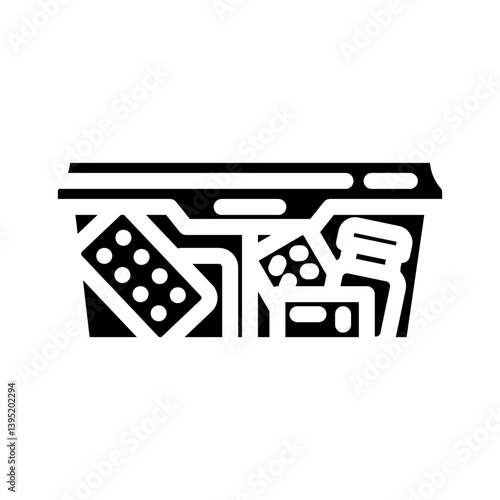 medication storage pharmacist glyph icon vector illustration