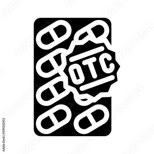 over the counter meds pharmacist glyph icon vector illustration