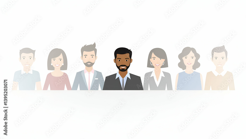 Diversity & Inclusion in the Workplace: Equitable Recruitment, Inclusive Leadership, Cultural Responsiveness - Cute Flat Vector Illustration for Smart Business Diversity & Inclusion in the Workplace: Equitable Recruitment, Inclusive Leadership, Cultural Responsiveness - Cute Flat Vector Illustration for Smart Business