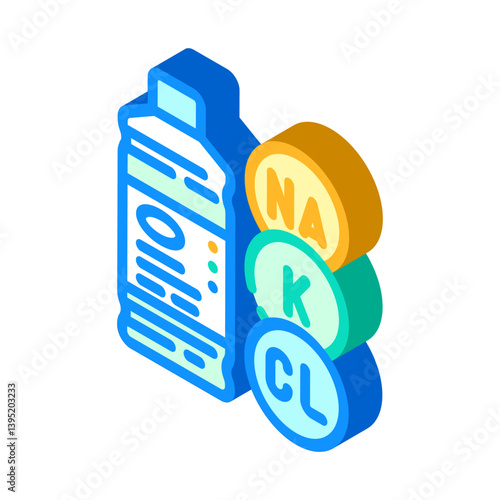 pedialyte electrolyte drink diarrhea isometric icon vector illustration