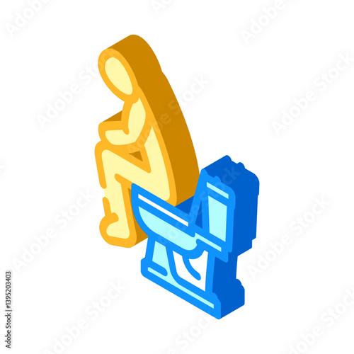 bowel movement diarrhea isometric icon vector illustration