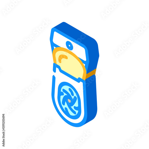 flush toilet diarrhea isometric icon vector illustration