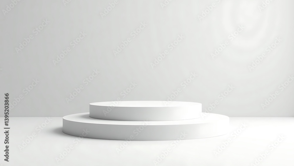 Minimalist white two tiered display platform simple clean studio backdrop perfect for product Minimalist white two tiered display platform simple clean studio backdrop perfect for product