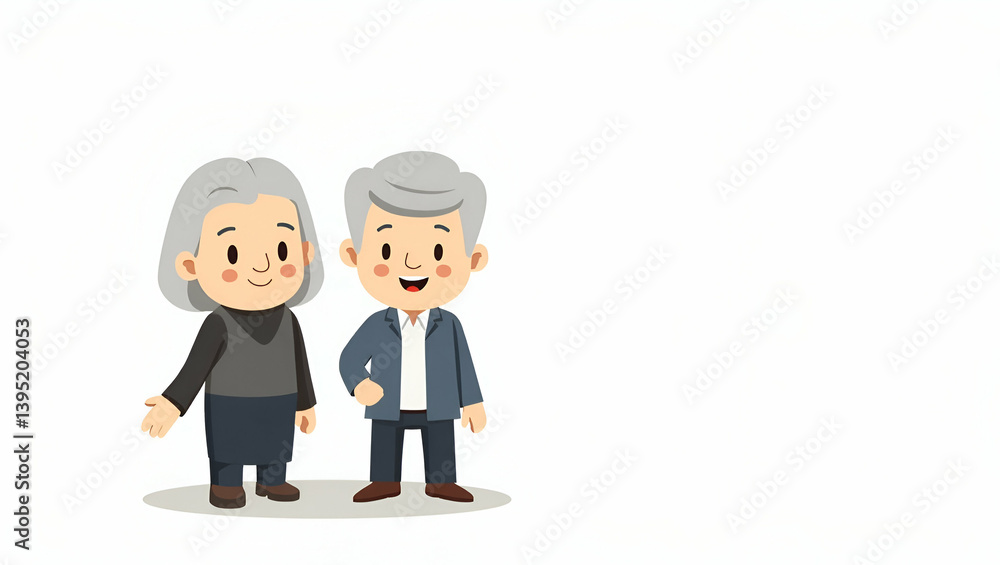 Flat Contemporary Image of Financial Security for Seniors: Expert Advisors, Digital Banking, Wealth Management Solutions for Stability - Cute Vector Illustration Flat Contemporary Image of Financial Security for Seniors: Expert Advisors, Digital Banking, Wealth Management Solutions for Stability - Cute Vector Illustration