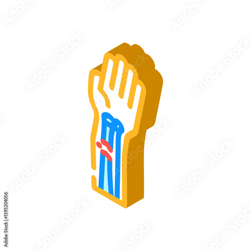 broken arm fracture injury isometric icon vector illustration