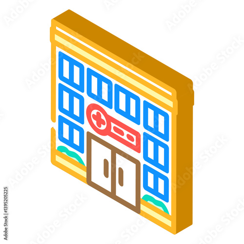 emergency room fracture injury isometric icon vector illustration