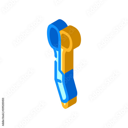 plaster cast scissors fracture injury isometric icon vector illustration