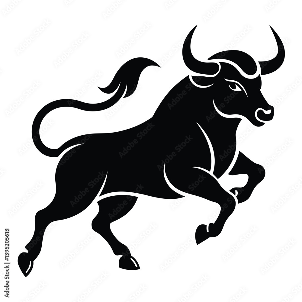 Obraz premium bull on white background