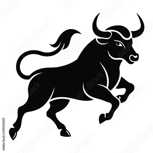 bull on white background