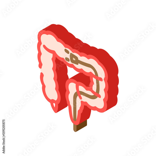 colonoscopy examination isometric icon vector illustration