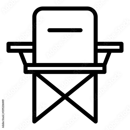 Folding chair icon. Vector line icon